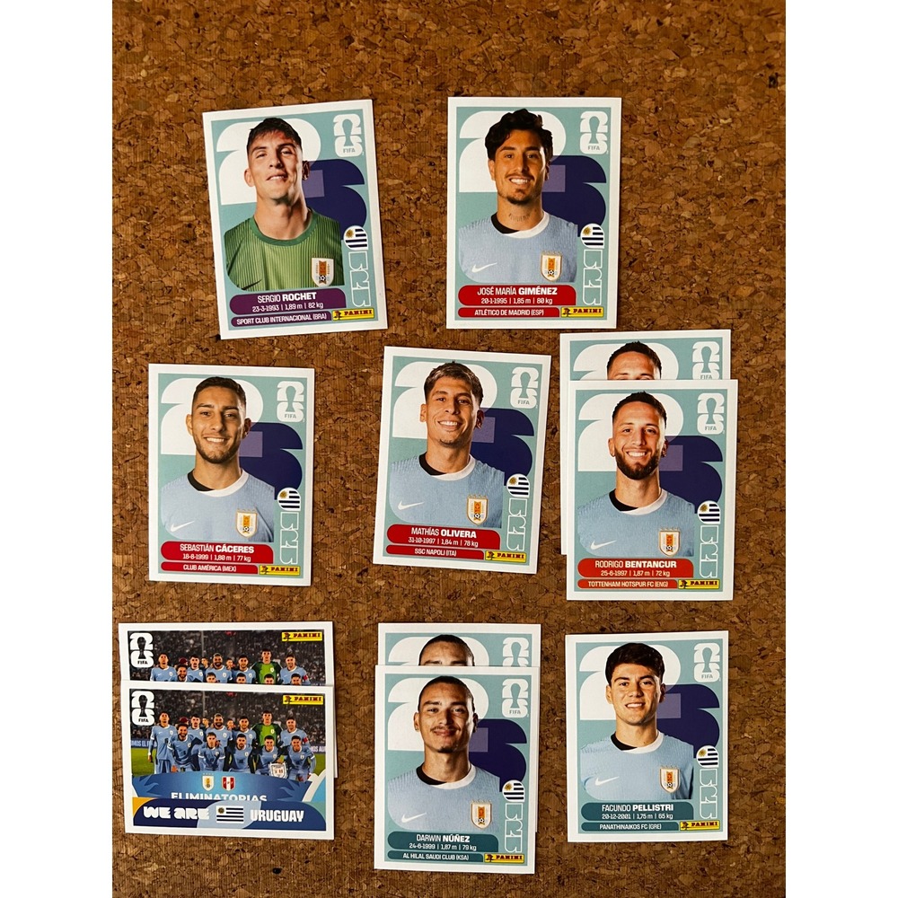 Panini FIFA World Cup 2026 Uruguay Sticker Lot Darwin Nunez Bentancur 10pc